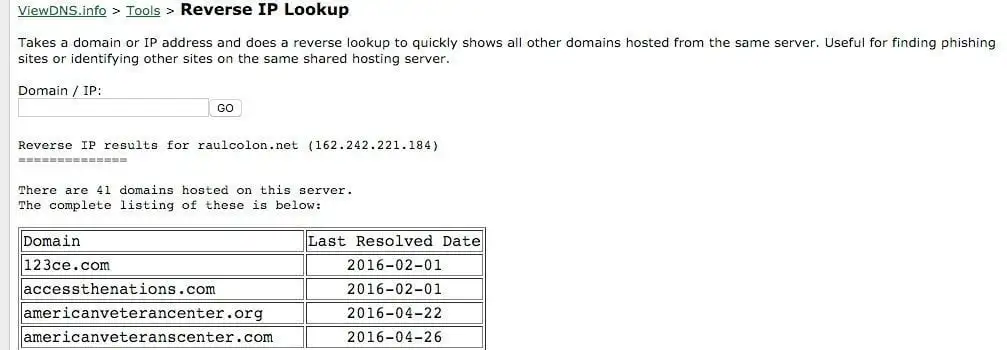 WP Engine Domain Address Lookup