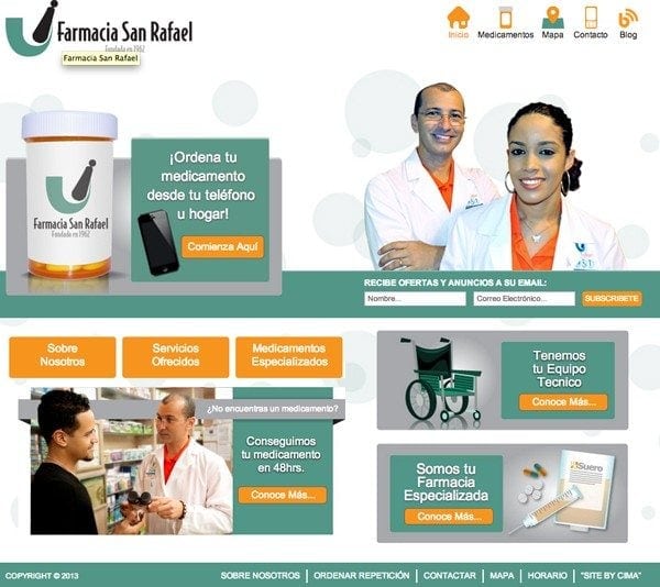 Main Website of Farmacia San Rafael