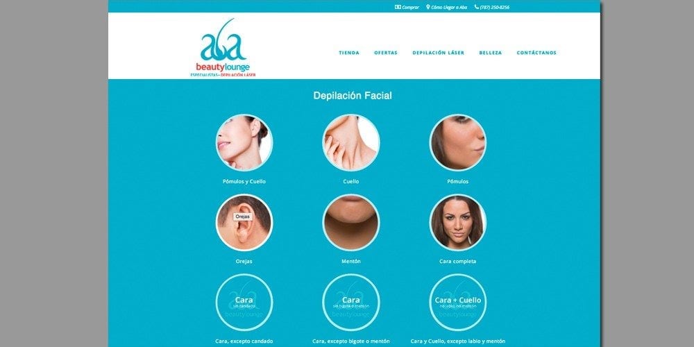 Website created for ABA Beauty Lounge