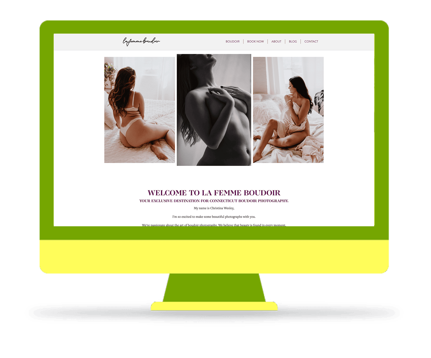 Screenshot of La Femme Boudoir Photography Website