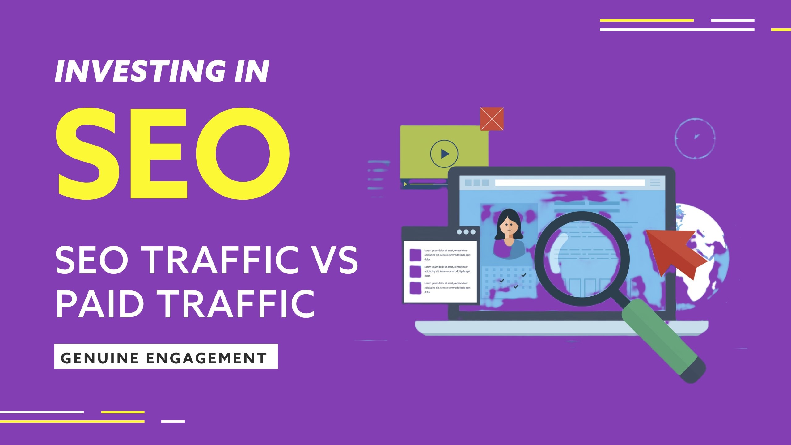 Comparison of SEO traffic and paid traffic performance.
