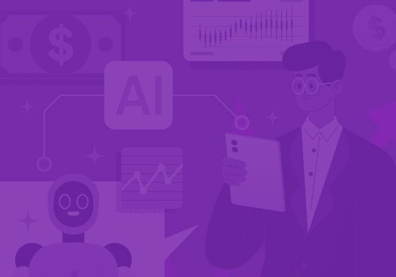 AI technology and business analytics concept.