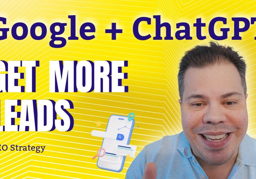 Business owner explaining how companies get leads from Google search and ChatGPT AI search tools through SEO strategy and organic traffic.