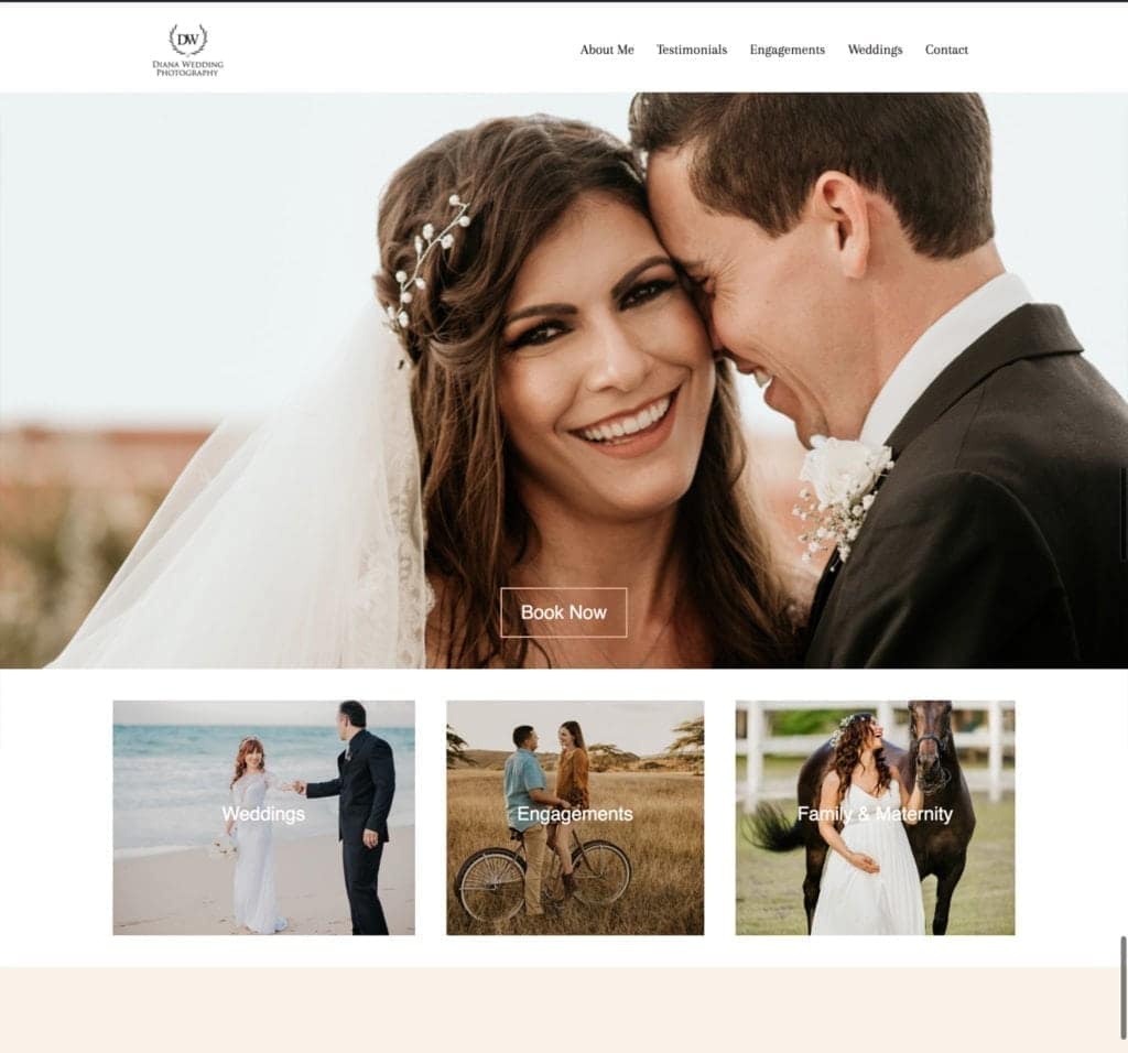 Website for dianaweddings.com Destination Wedding Photographer