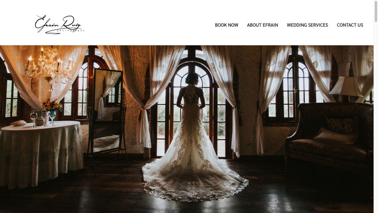Sitio web para Efrain Ruiz, fotógrafo de bodas en Puerto Rico