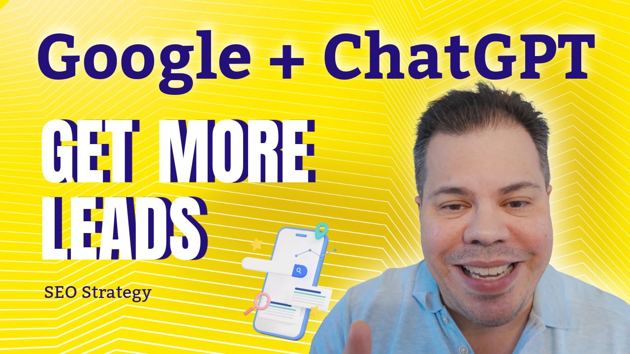 Business owner explaining how companies get leads from Google search and ChatGPT AI search tools through SEO strategy and organic traffic.