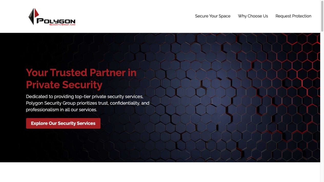 Sitio web de servicios de seguridad profesional para Polygon Security Group Puerto Rico