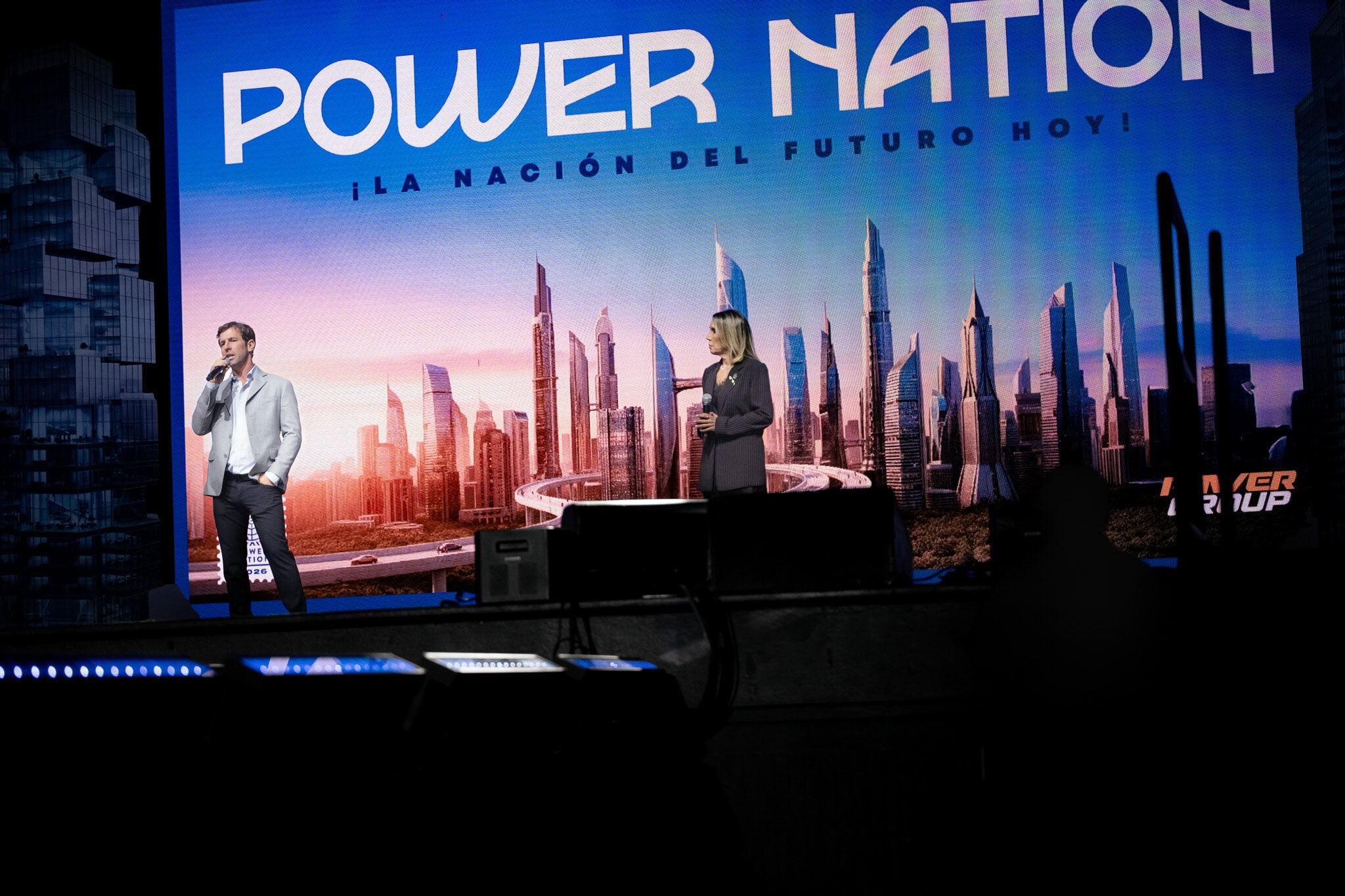Speakers presenting under Power Nation banner on stage