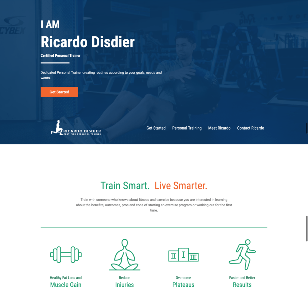 Ricardo Disdier Personal Training Website